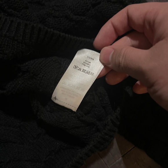 RARE Stussy Stüssy Open Knit Collared Sweater top black Men’s Size Medium HTF - Picture 9 of 10